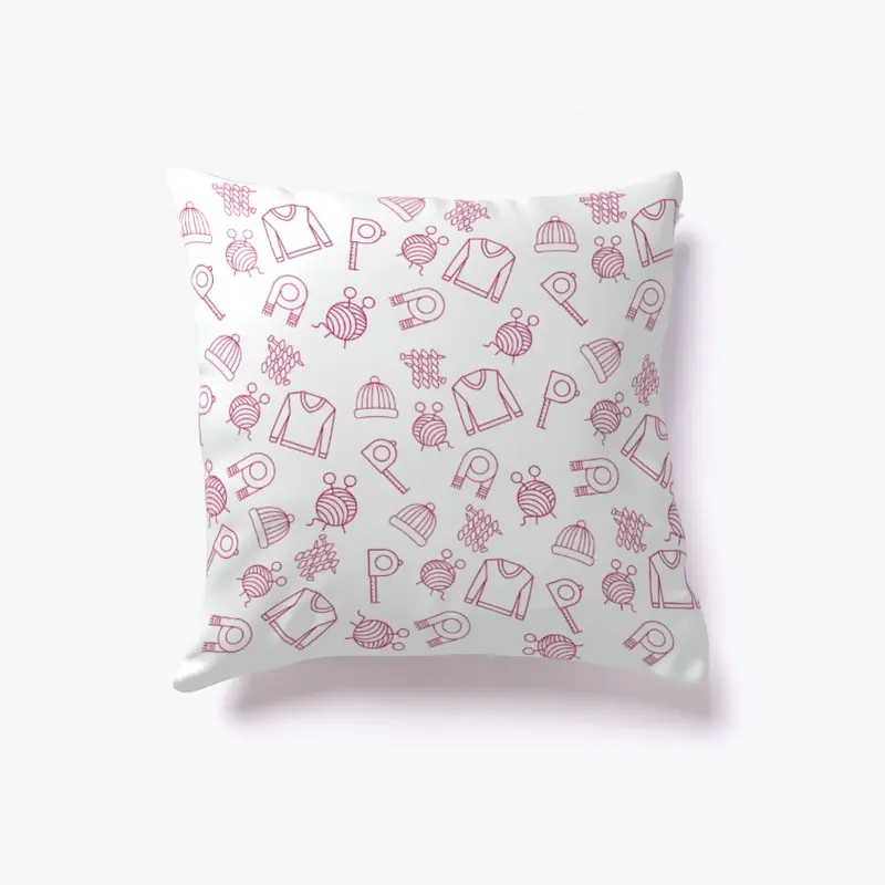 Knitting Icons Indoor Pillow